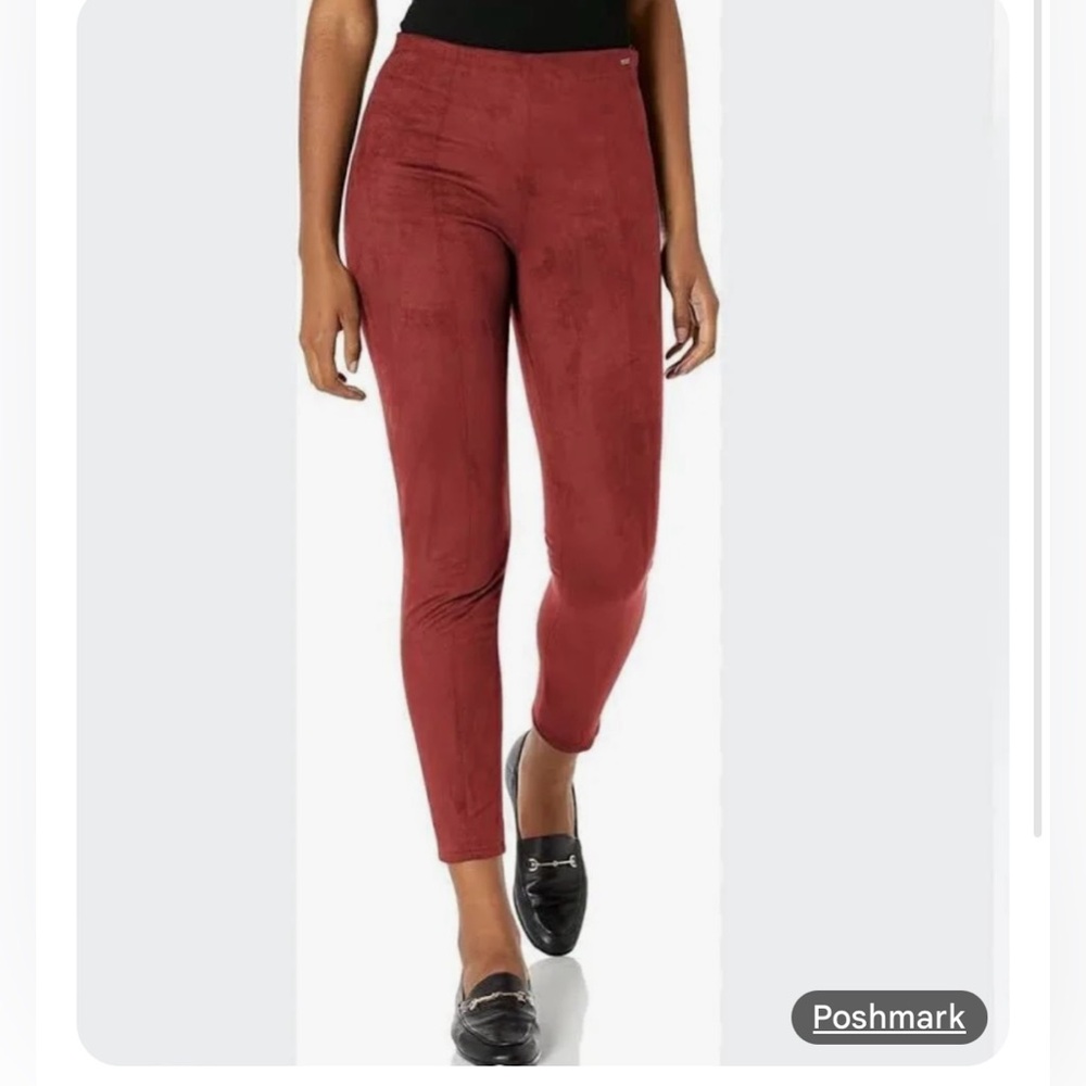 Guess maroon faux suede pants small